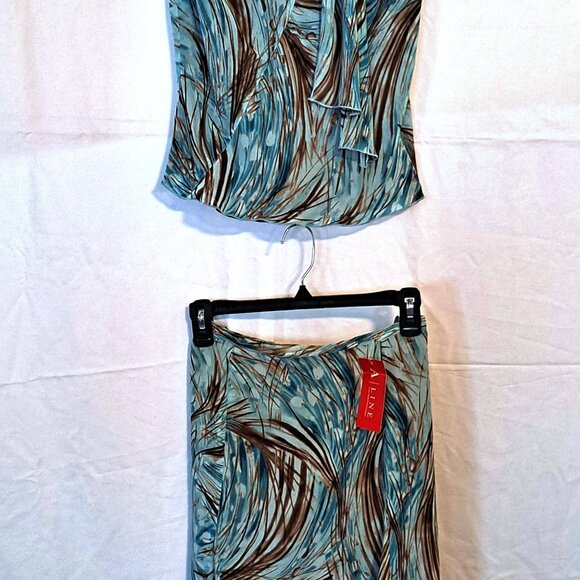 VINTAGE SET ~ 2 PC BLOUSE & SKIRT ~ CHIFFON FEEL ~ FLOWING ORGANIC SUMMER ~ NWT~ - Picture 14 of 14